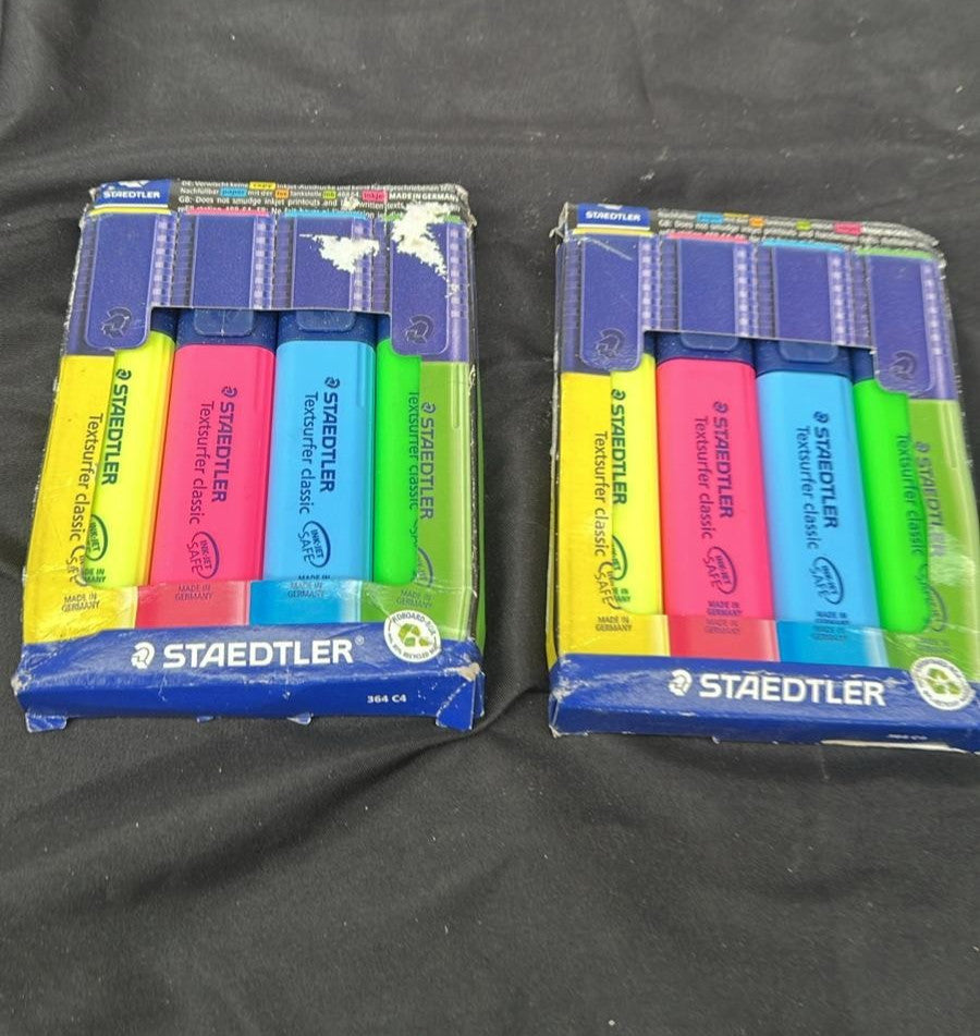 STAEDTLER Textsurfer Classic Highlighter 4PCS Assorted Pack of 2(box damaged)