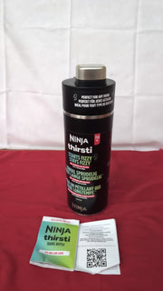 Ninja Thirsti Water Bottle and Flask 709 ML w/ Leak-Proof Lid, Black( Used Once)