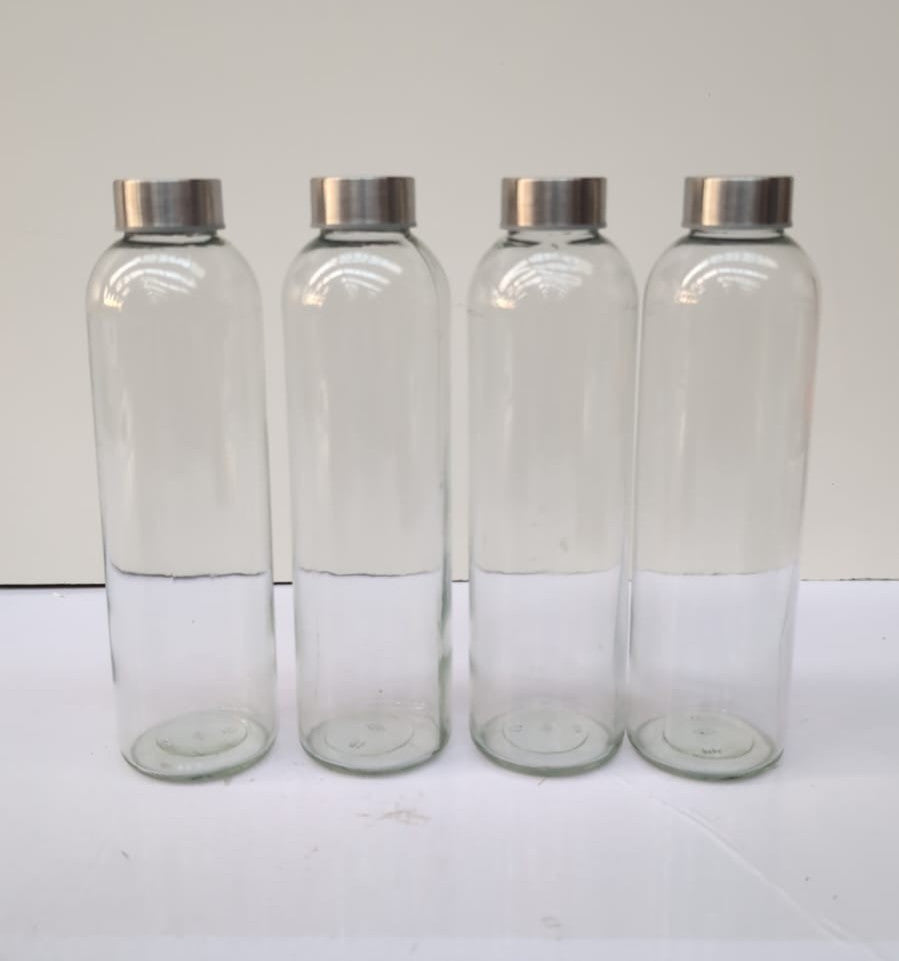 LIMILI Glass Bottles With Stainless Steel Lids, 4 Pack 750ml (small scuff )