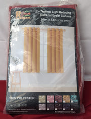 Thermal Blackout Eyelet Curtains in Red - 66 x  54" (packaging damaged)