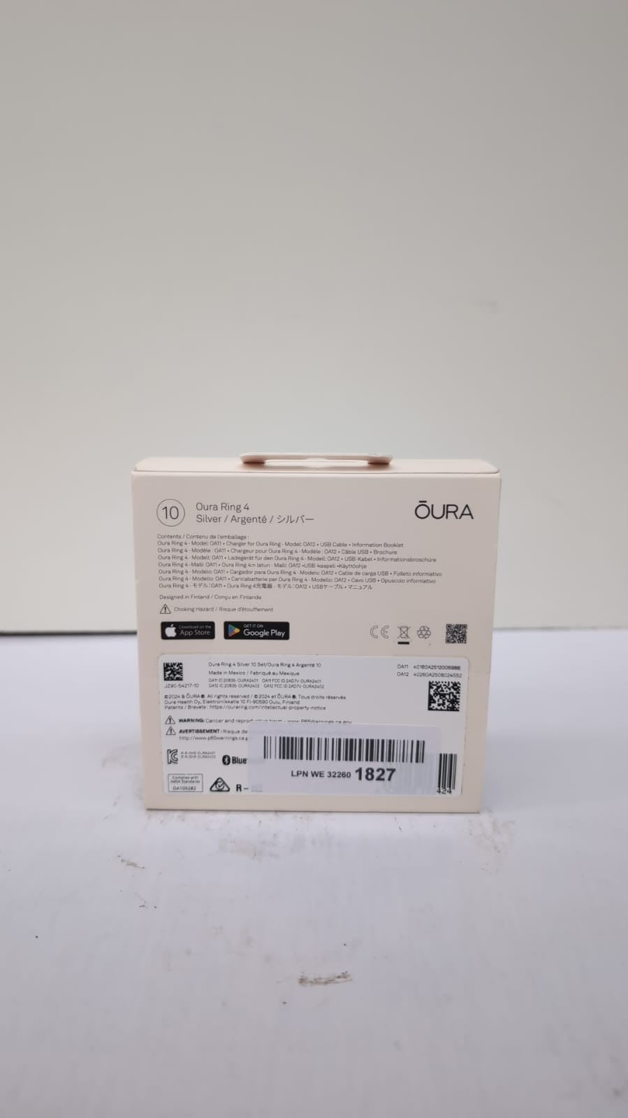 OURA Ring 4 - Silver - Size 10 - Smart Ring | Size First Ring 4 Sizing Kit