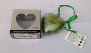 August Birthstone Glass Heart (Peridot) with Silver Heart Stand