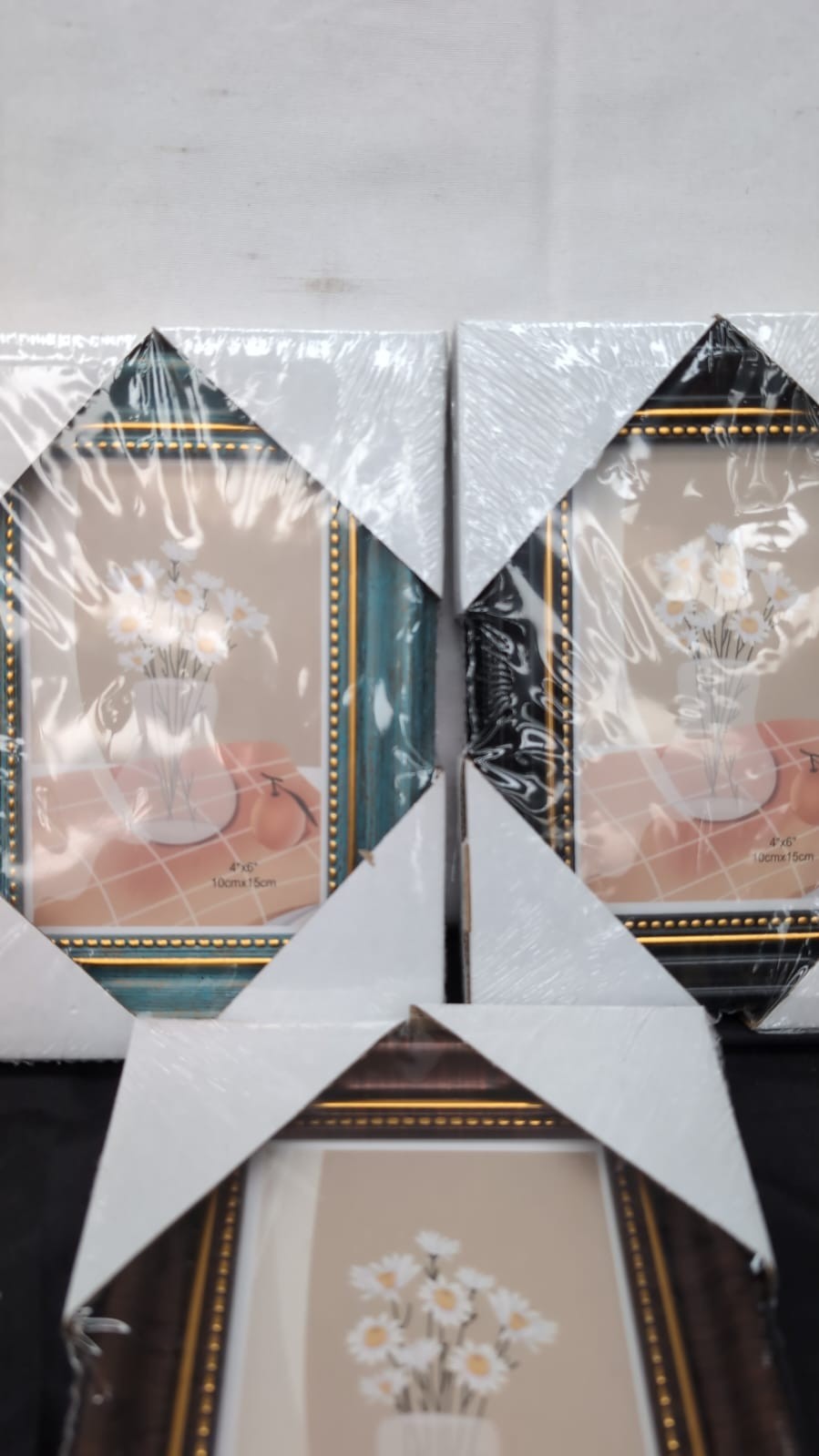 The Stories of Us 4x56Vintage Photo Frame Set of 3 Colours Wooden Picture Frames