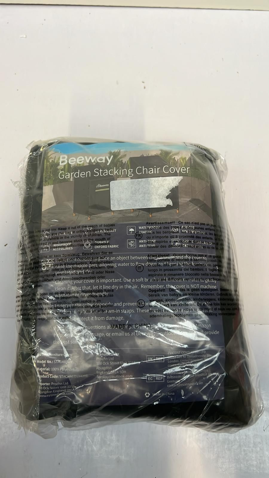 BEEEWAY Garden Stacking Chair Cover Waterproof with Air Vent, Outdoor Patio