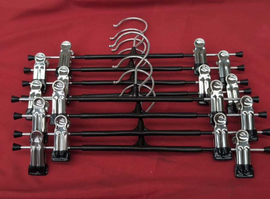 Metal Trousers and Skirt Hangers with Clips (8pack)
