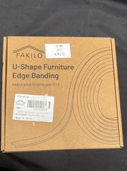 FAKILO 5m×25mm U-Shape Flexible Furniture Edge Banding TPE Self Adhesive ,Black