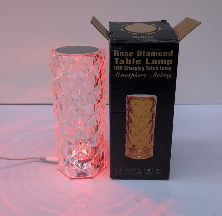 Crystal Lamp Color Changing Rose Crystal Diamond Table Lamp,USB Rechargeable