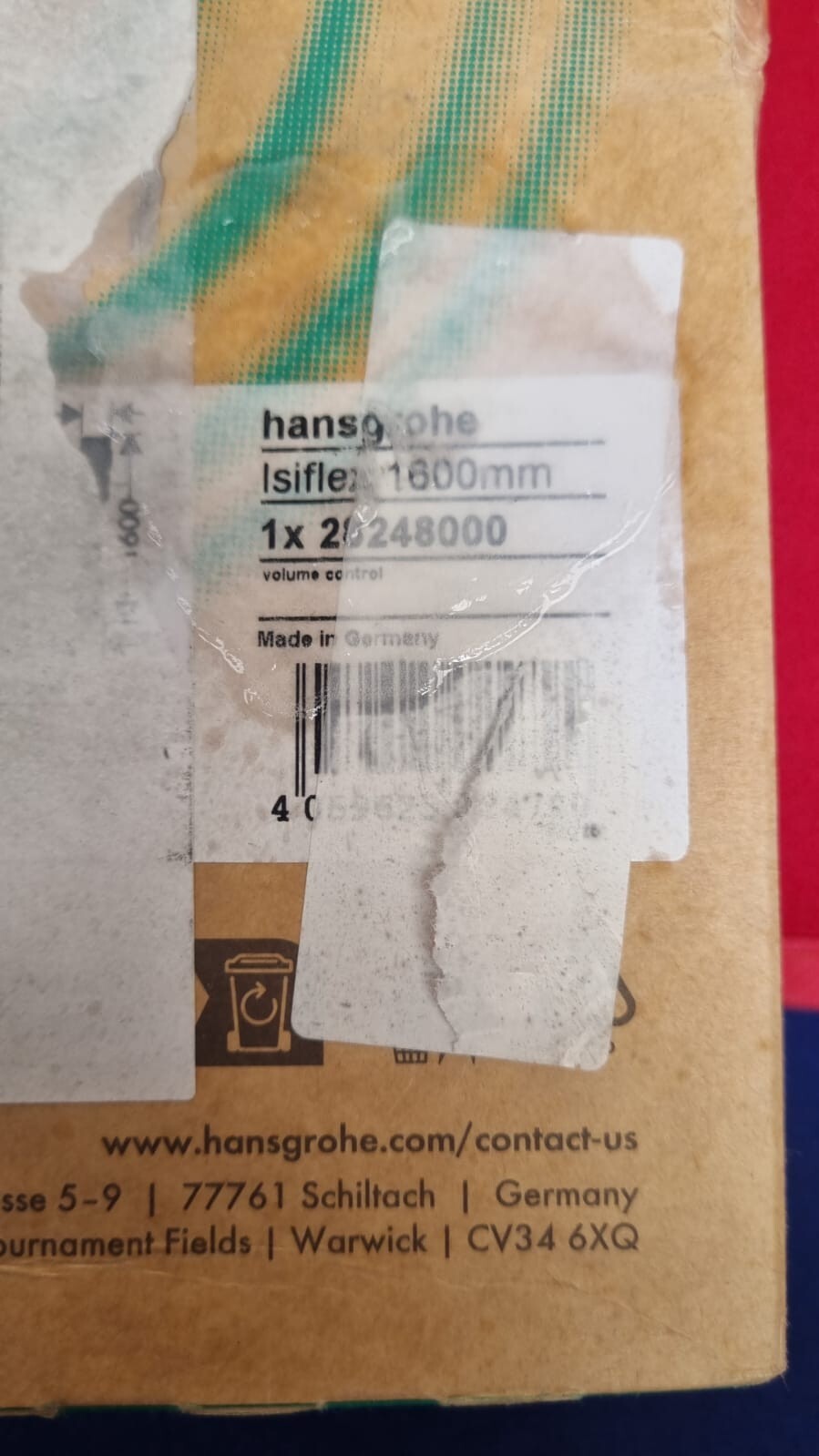 hansgrohe isiflex 1600mm 1 x 28248000 (BOX DAMAGED)
