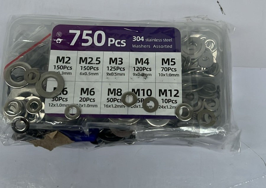 750Pcs Washers for Screws, Washer (Packaging Damaged) Stainless Steel Washers