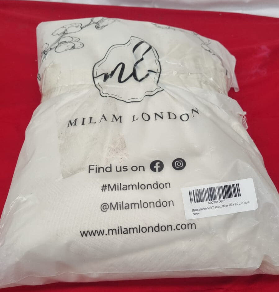 Milam London Sofa Throws Large 3 Seater Cotton Blanket (package damaged)