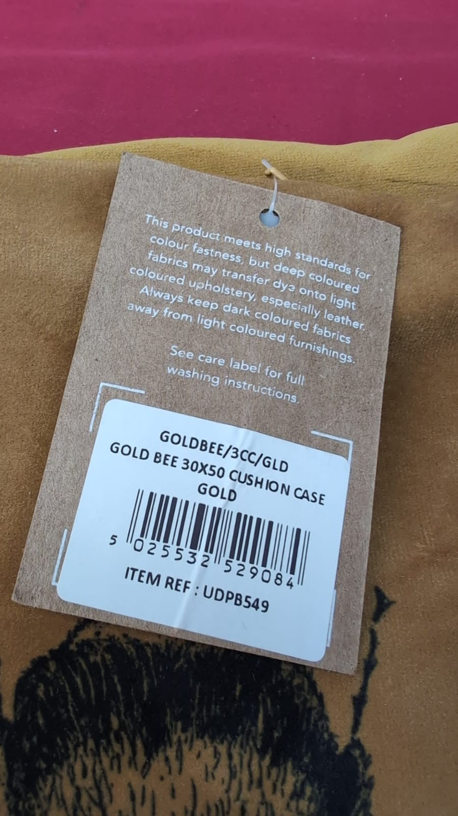 Gold Bee Cushion Cover, 30 x 50 cm