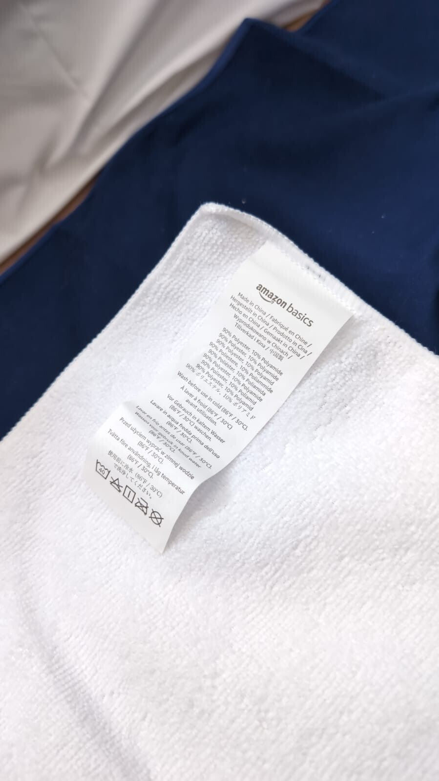 Amazon Basics Microfibre Cleaning Cloth, Blue Orange white(12 pack  40cm x 30cm)
