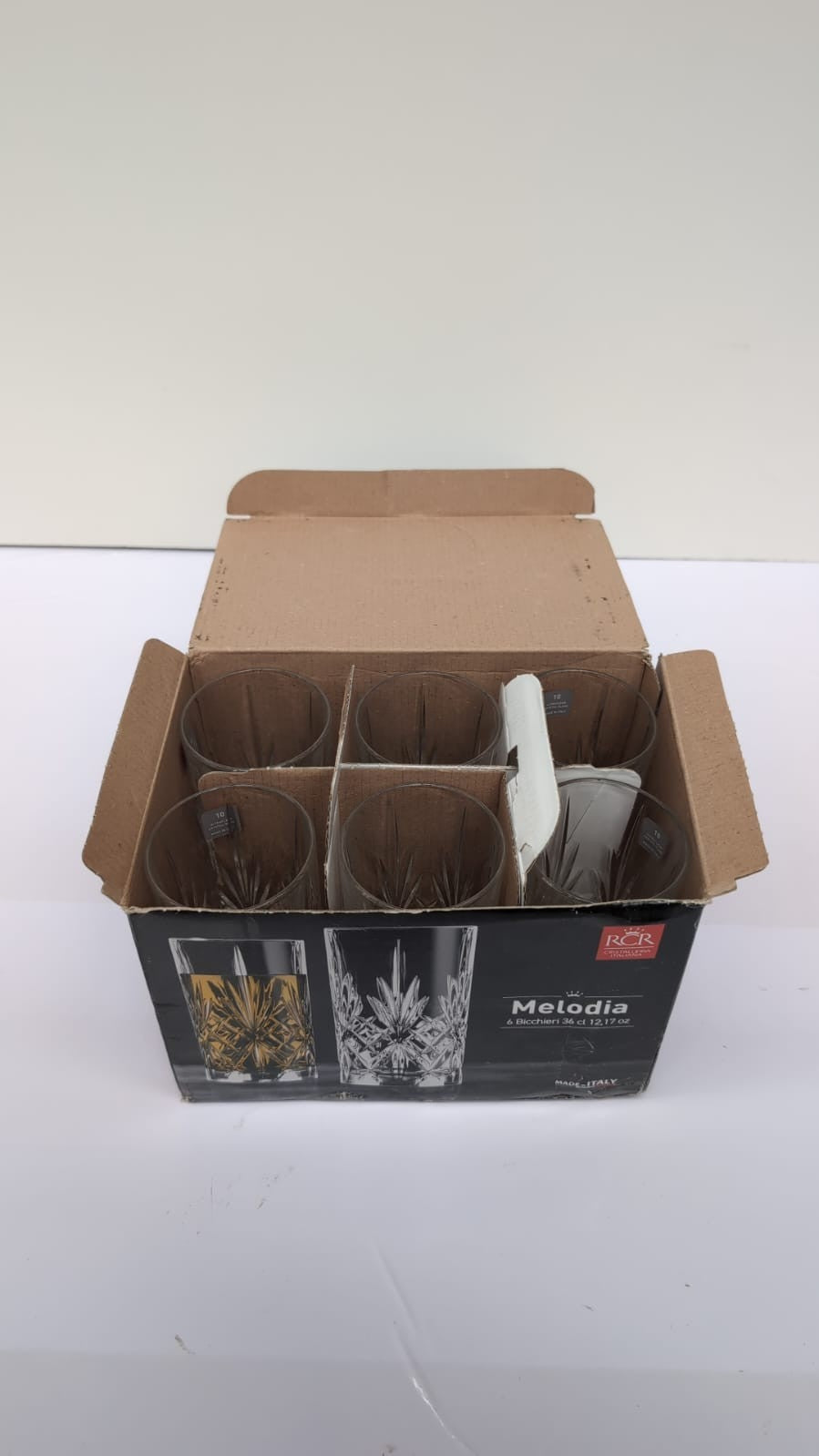 RCR Crystal Melodia Highball Glasses, Set of 6-360ml