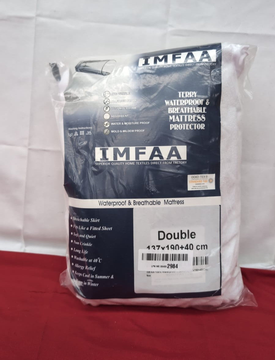 IMFAA 100% Waterproof Mattress Protector-Extra Deep 40 Cm ,Double