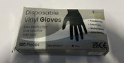 100 x Black Premium Disposable Gloves Vinyl  (1Pack of 100, Medium)