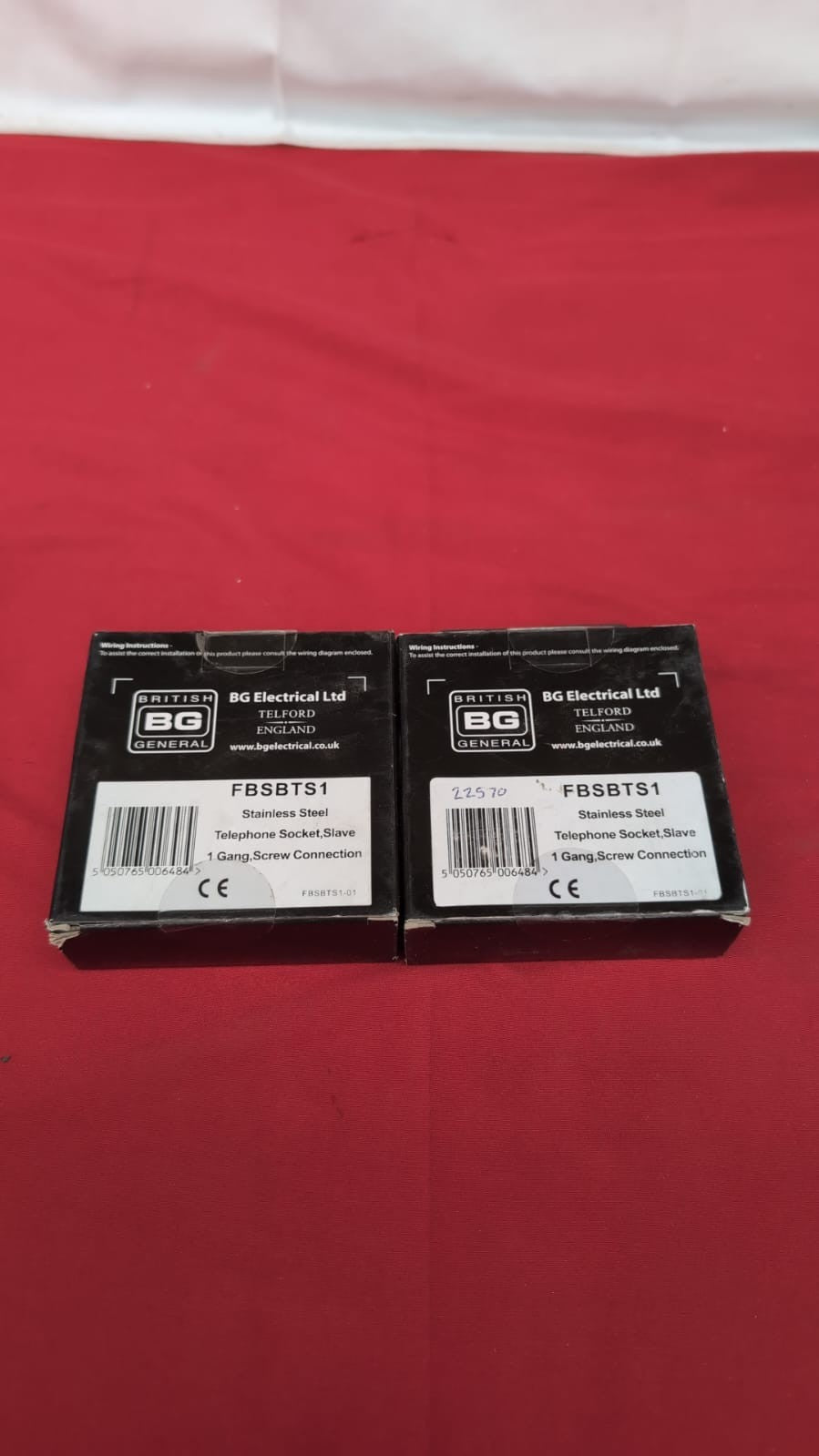 BG Electrical Single Telephone Slave Socket pack of 2(packaging damaged)