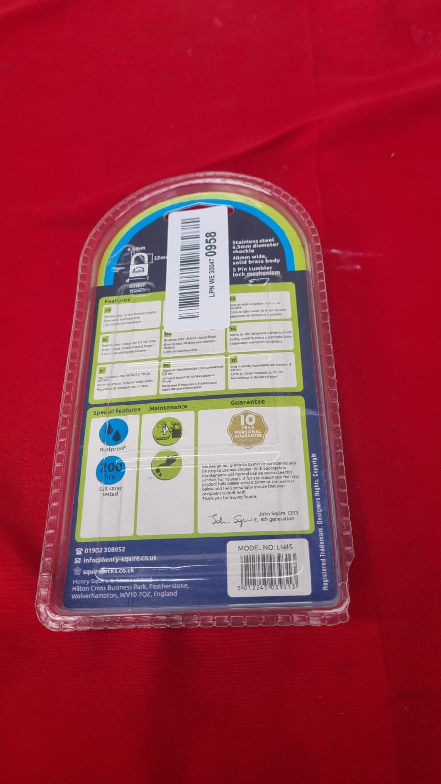 Squire LN4S Lion Marine Padlock 40mm