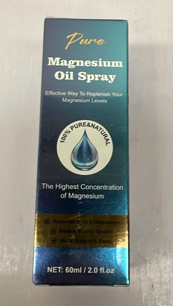 Pure Magnesium Oil Spray for Feet & Body - Easy to Absorb 2 fl / 60ml