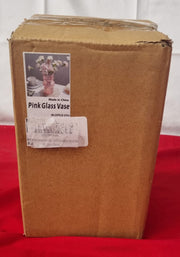 BLOFLO Pink Transparent Glass Hydroponic Vase, 7Inches Colored (box damaged)