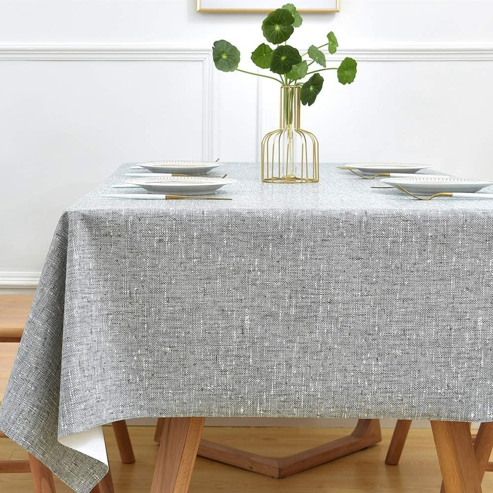 Tablecloth Wipe Clean Grey Table Cloth Wipeable 137x250cm (Packaging Damaged)