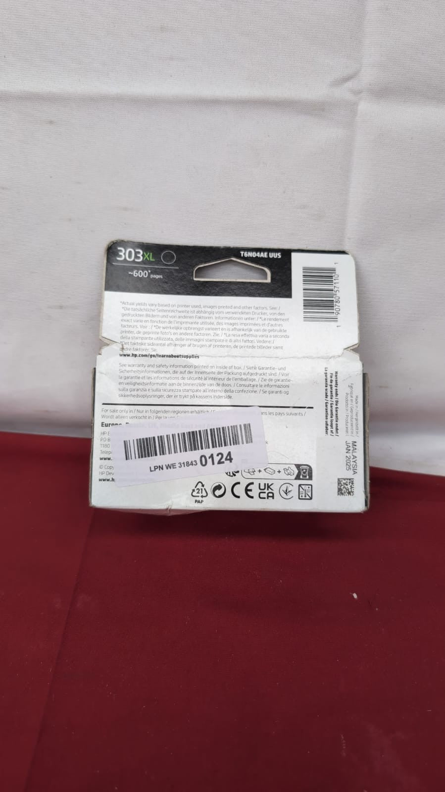 HP T6N04AE 303XL High Yield Original Ink Cartridge, Black   BBE: JAN 2025