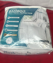 PlushDeluxe Bamboo Mattress Protector Waterproof, Hypoallergenic & Ultra Soft