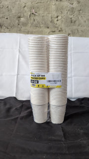 Zuvo Paper Cups 8oz 100 PacklWhite Disposable Paper Cups (Packaging damaged)