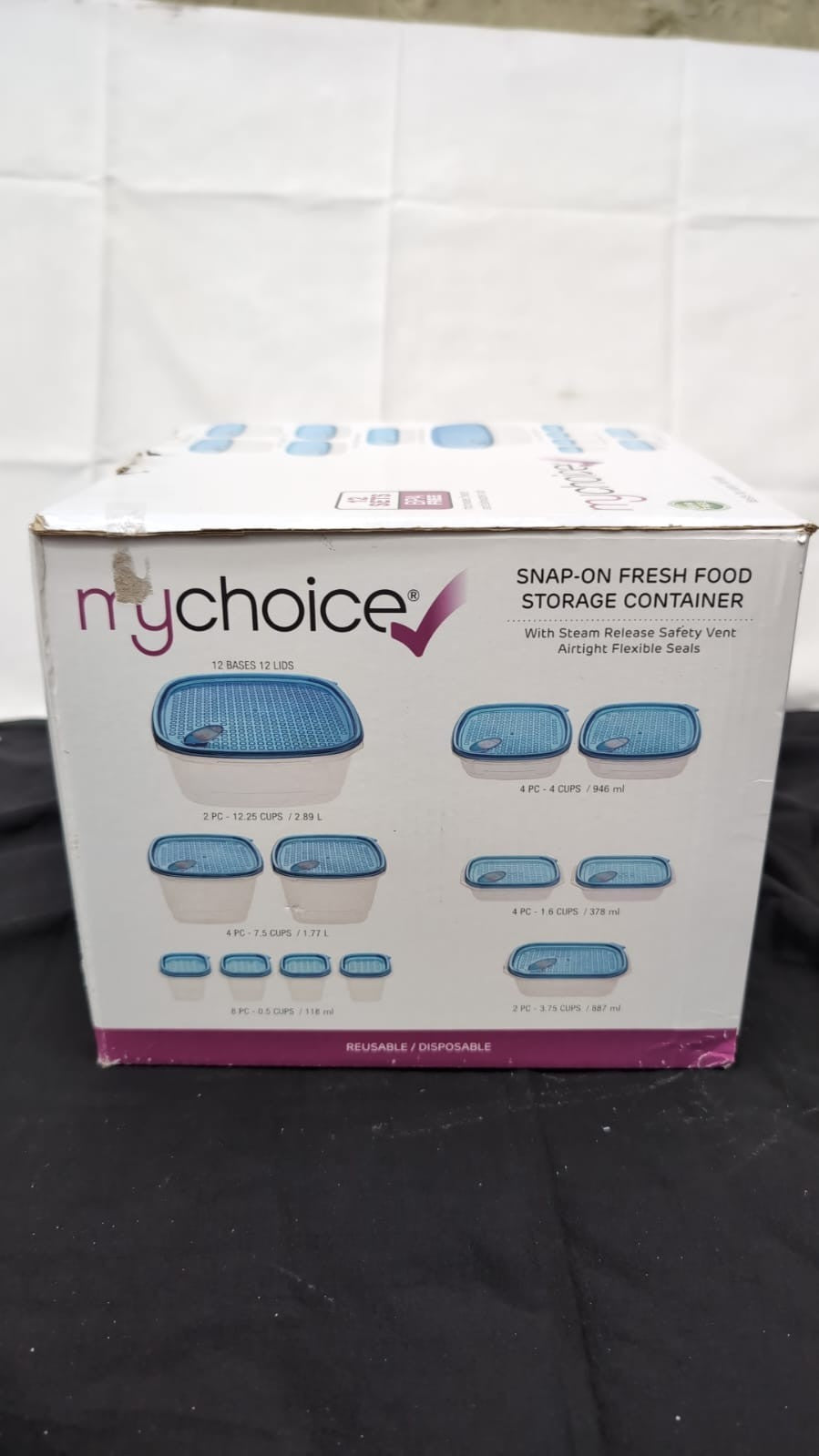 MyChoice Food Containers (Mixed Sizes: 2.89L to 278ml | Pack of 12) (BOXDAMAGED)