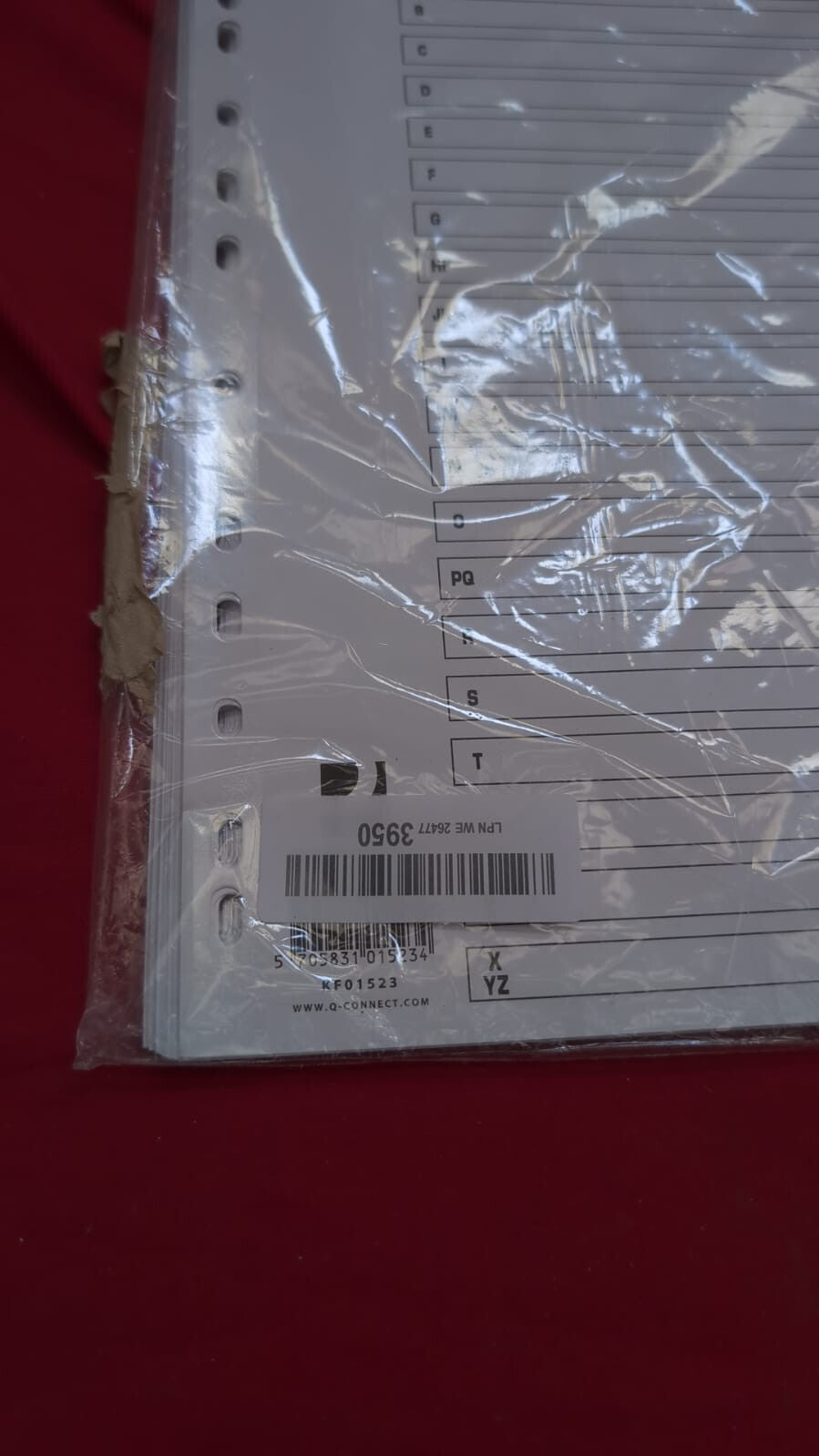 Q-Connect Multi-Punched A-Z 20-Part Reinforced Multi-Colour A4 Index Pre-Printed