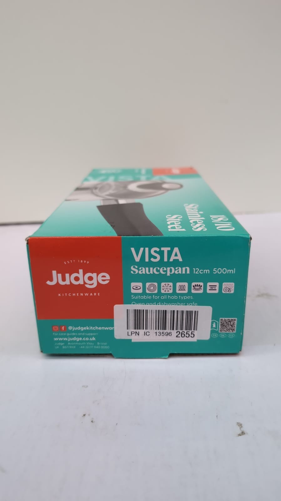 Judge Vista Stainless Steel Small Saucepan 12cm, 500ml, (BOX DAMAGED)