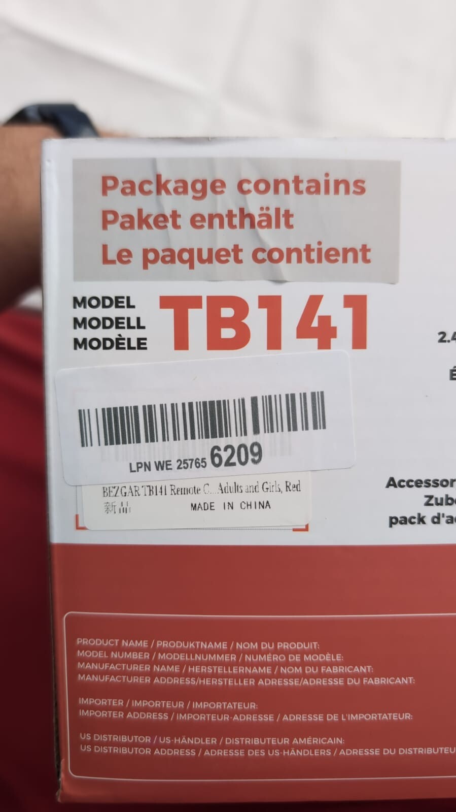 BEZGAR TB141 Remote Control Cars - 1:14 Scale RC Car, 2WD 20KM/H (box damaged)