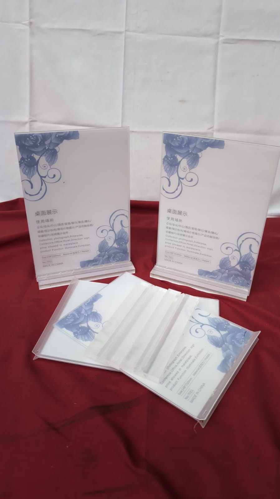Acrylic Sign Holder, T-Shape Clear Perspex Display Stand for Menu (4pack)