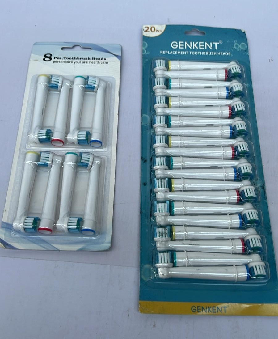 genkent Replacement Toothbrush Heads 20pcs + 8pcs (2 Pack)
