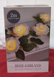 Vintage Rose Garland Light 2m Artificial Hanging Flower Strings (box damaged)