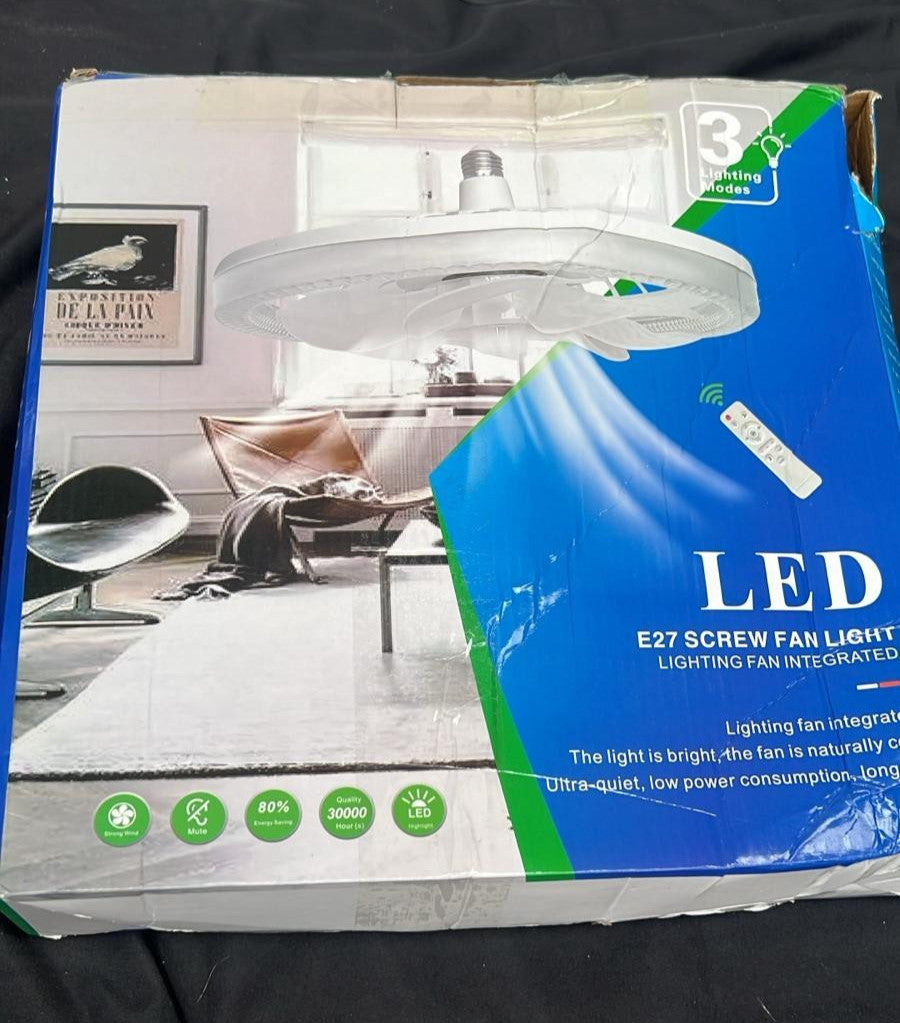 Ceiling Fan with Light - E27 Socket LED SCREW (BOX DAMAGED)
