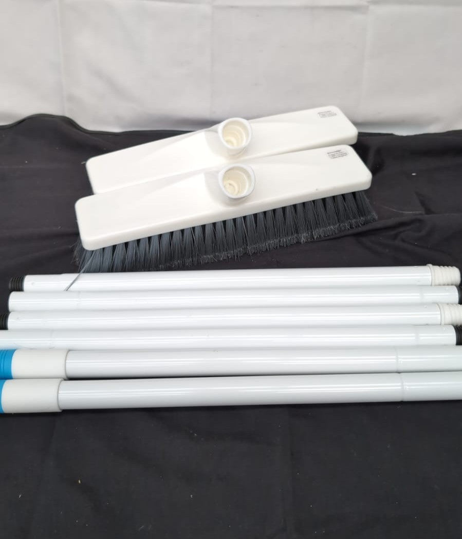 Floor Scrubbing Brush with Long Handle, Heavy Duty Bristle Floor Brush PACK OF 2