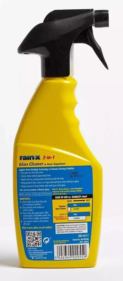 Rain-X 88199500 2in1 Glass Cleaner + Rain Repellent, 500ml
