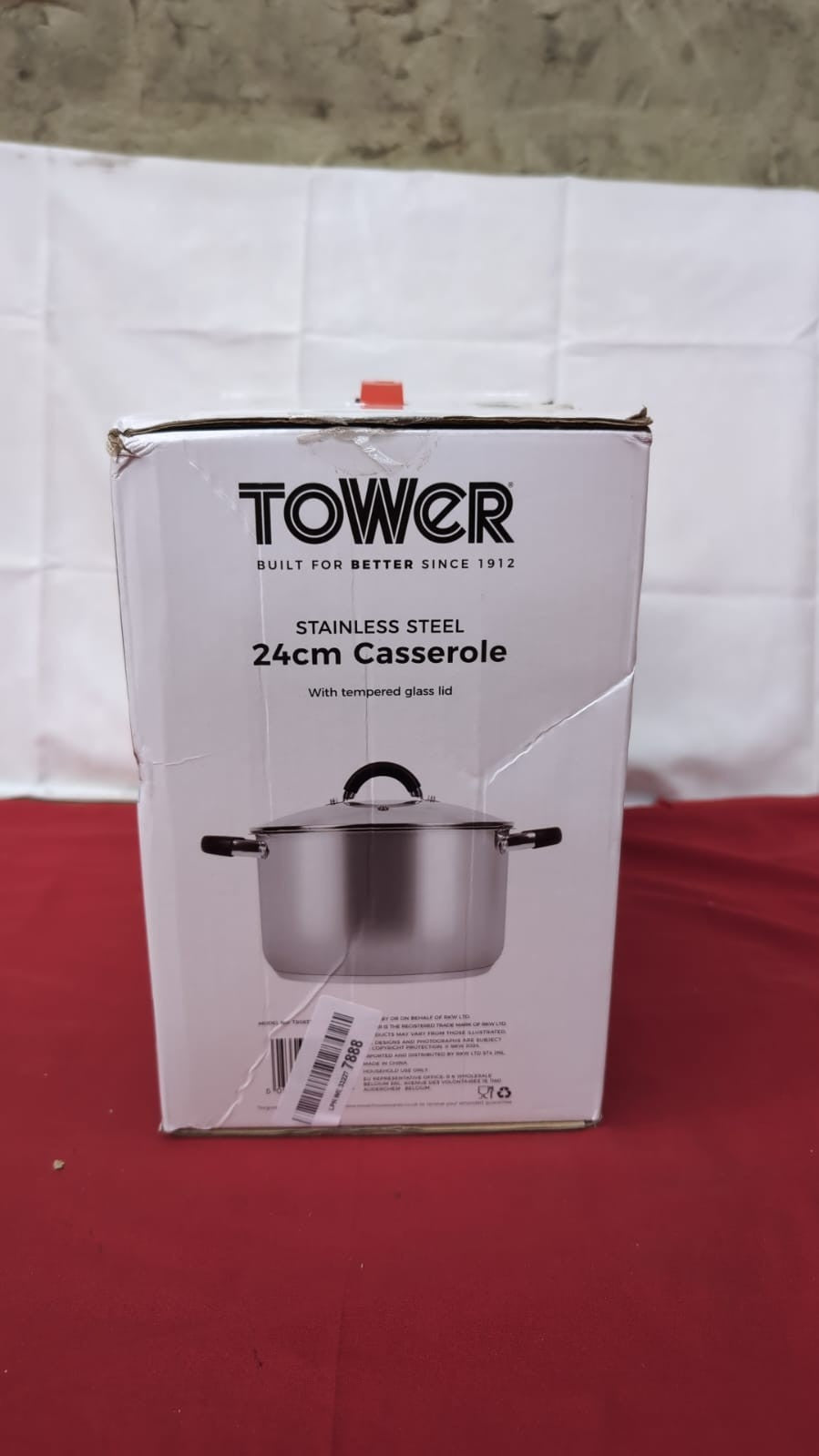 Tower Casserole Dish, 24cm- Stainless Steel, Silver( slight blemish)