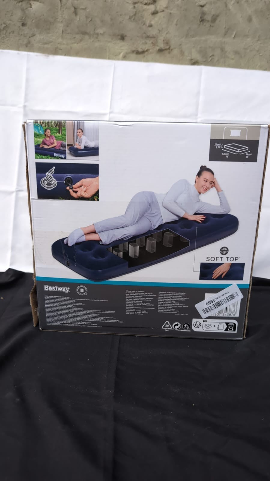 Bestway Single Airbed, Inflatable Air Mattress for One, Single( BOX DAMAGED)