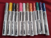 Permanent Marker Waterproof Pens, Paint Pens, Colourful Glass, Stones (12pack)