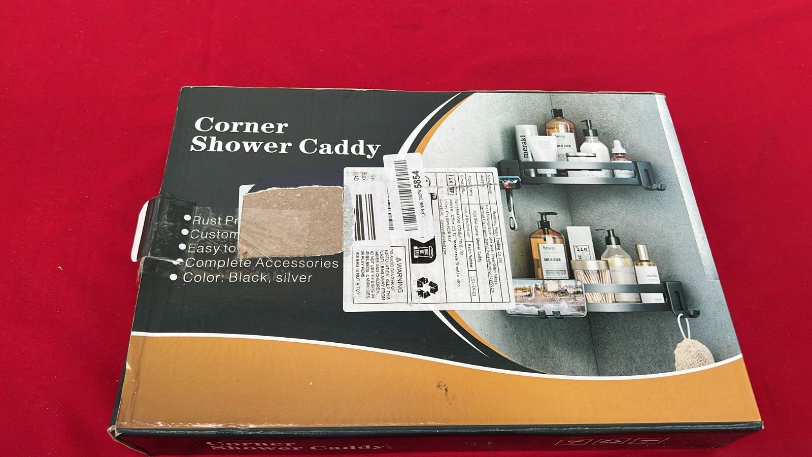 Corner Shower Caddy No Drilling, Shower Shelf Coner Adhesive Bathroom 2-Pack