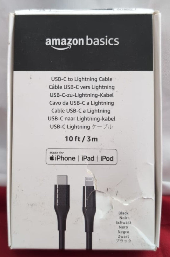 Amazon Basics USB 2.0 Type-C to  Cable, 3 m, Black (box damaged)