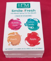HM Dry Mouth Fun 4 Flavoured Spray Peach, Bubble Gum Cotton Candy, Apple (2pack)