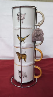 Buttercup Farm - seof of 4 Stacking Mugs (no original packaging - 4 pack)