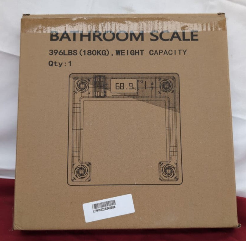 180Kg/ 396 LBS Digital Electronic Glass LCD Body Weight (packaging damaged)