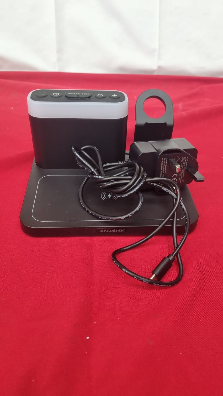 Wireless Charging Station-5 in 1 Wireless Charger Stand with Alarm Clock 7 Night