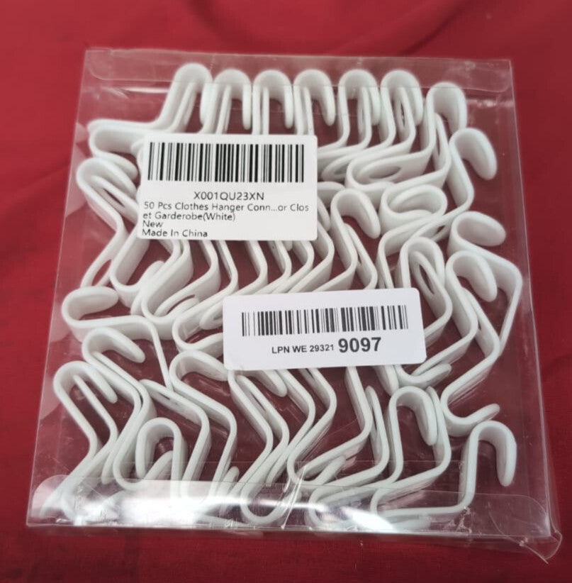 50 Pcs Clothes Hanger Connector Hooks Cascading Hanger,Multi-Function Plastic
