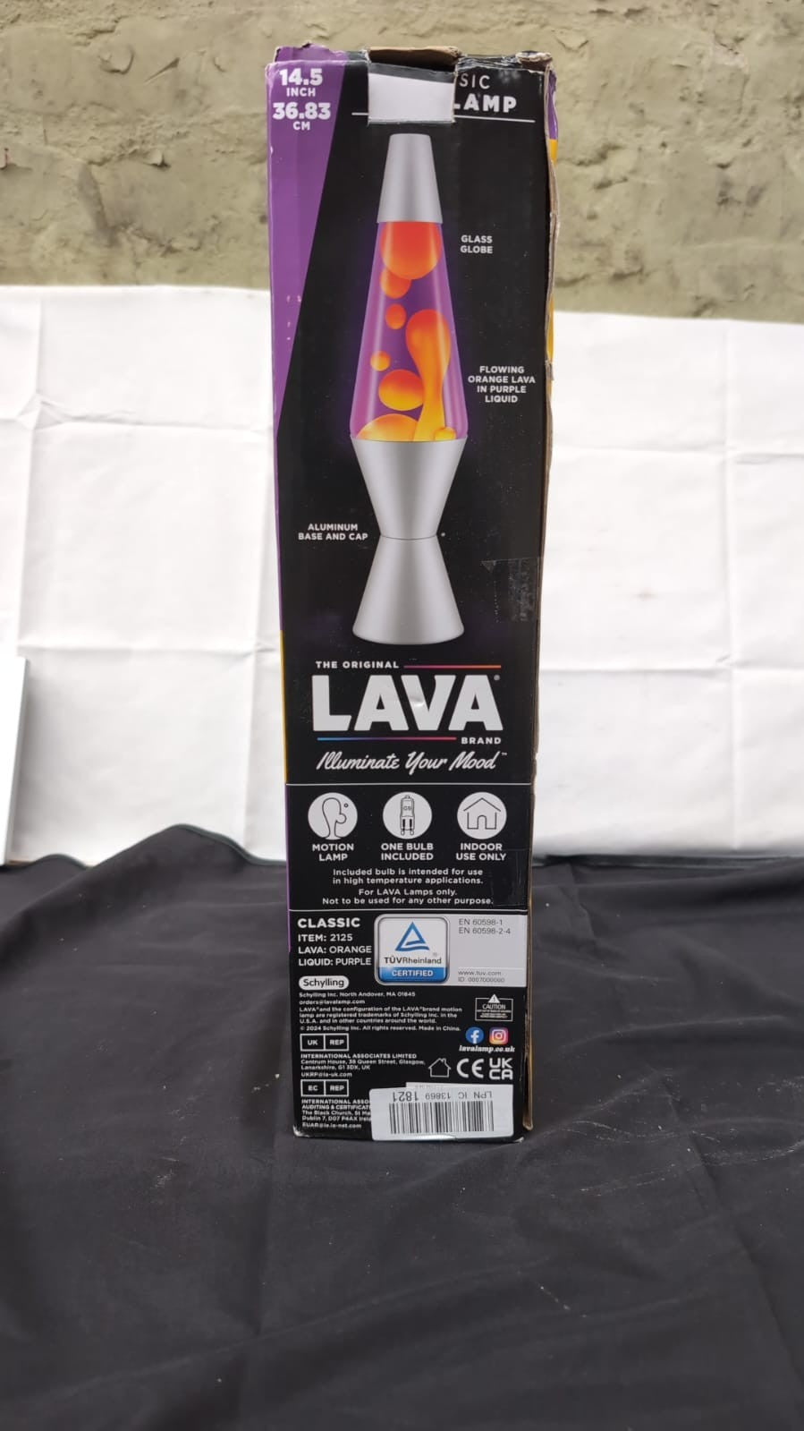 Lava Lamp 2125, Yellow Wax, Purple Liquid (MISSING BULB)