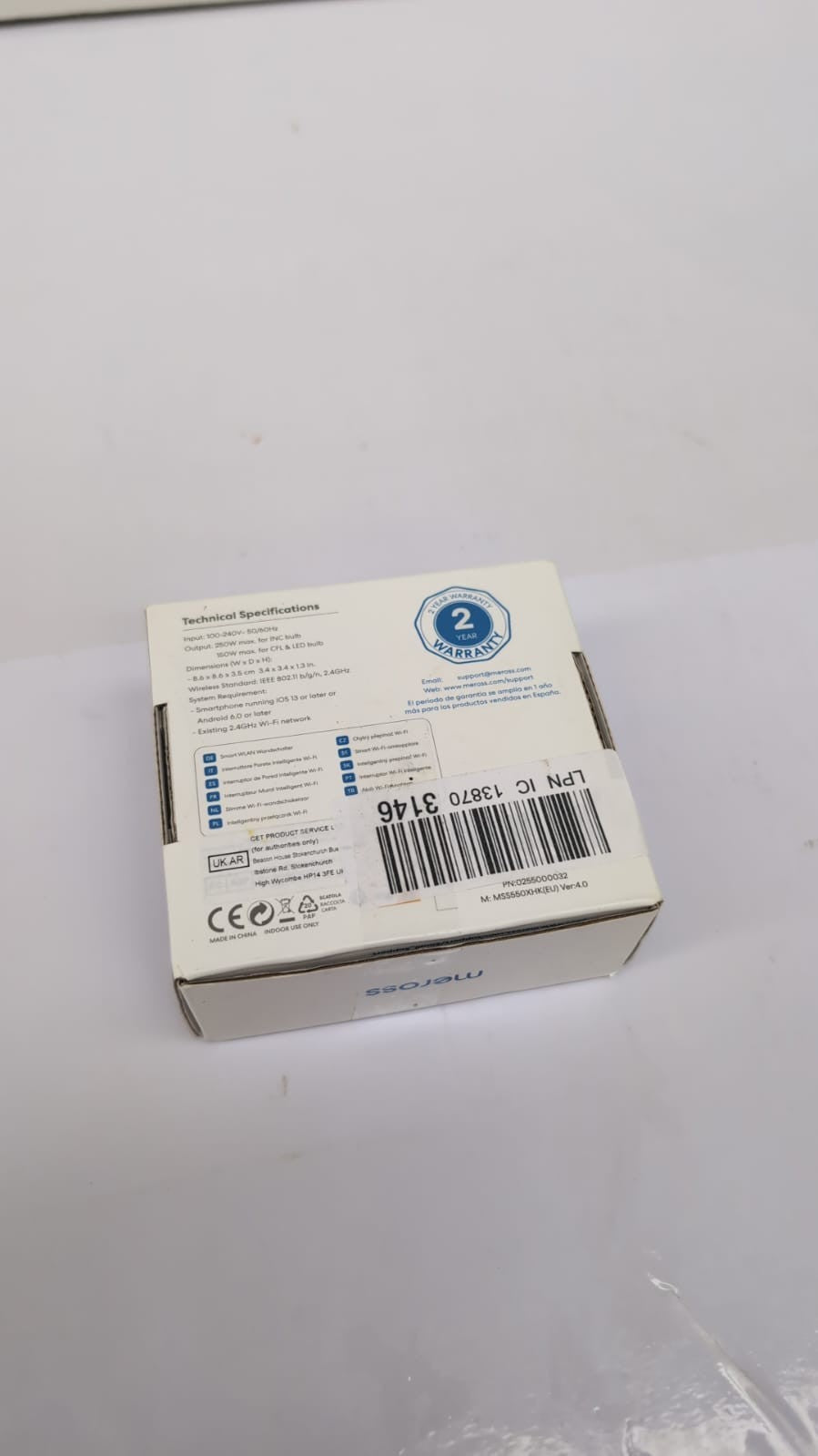 Meross Light Switch, 2 Way, Neutral Requires, Remote/Voice Control, Wall Switch