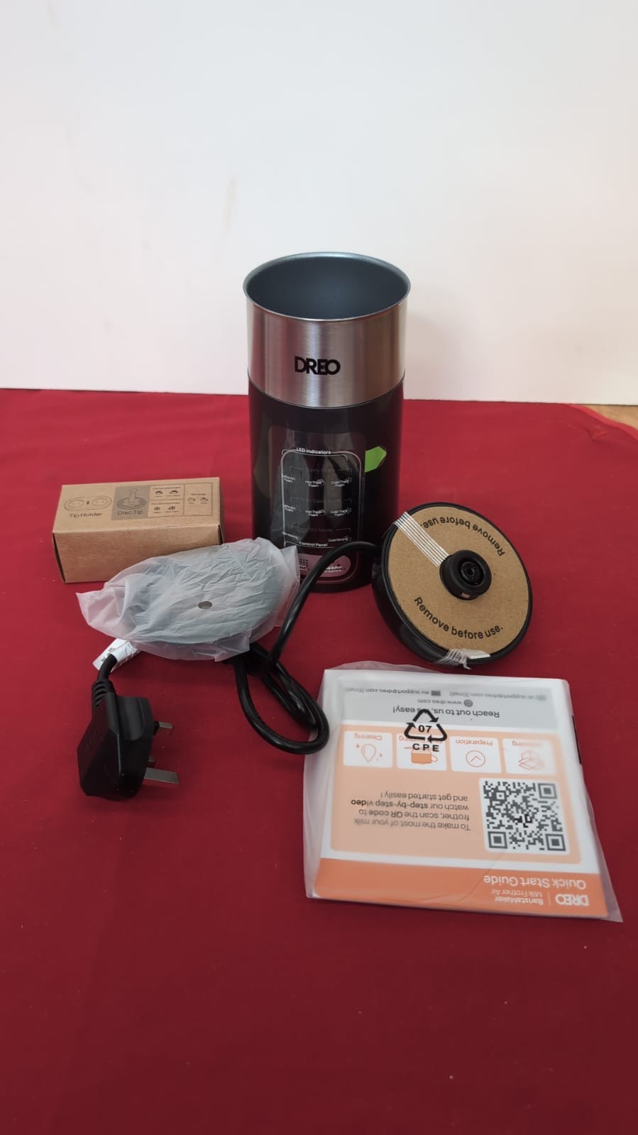 Dreo Milk Frother, 8-in-1 Electric Frother for Latte Art Coffee, 270ml(USED)